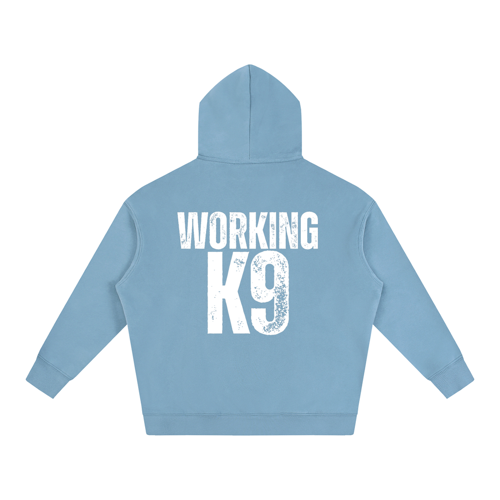 Working K9 Oversize Fleeced Hoodie White Text