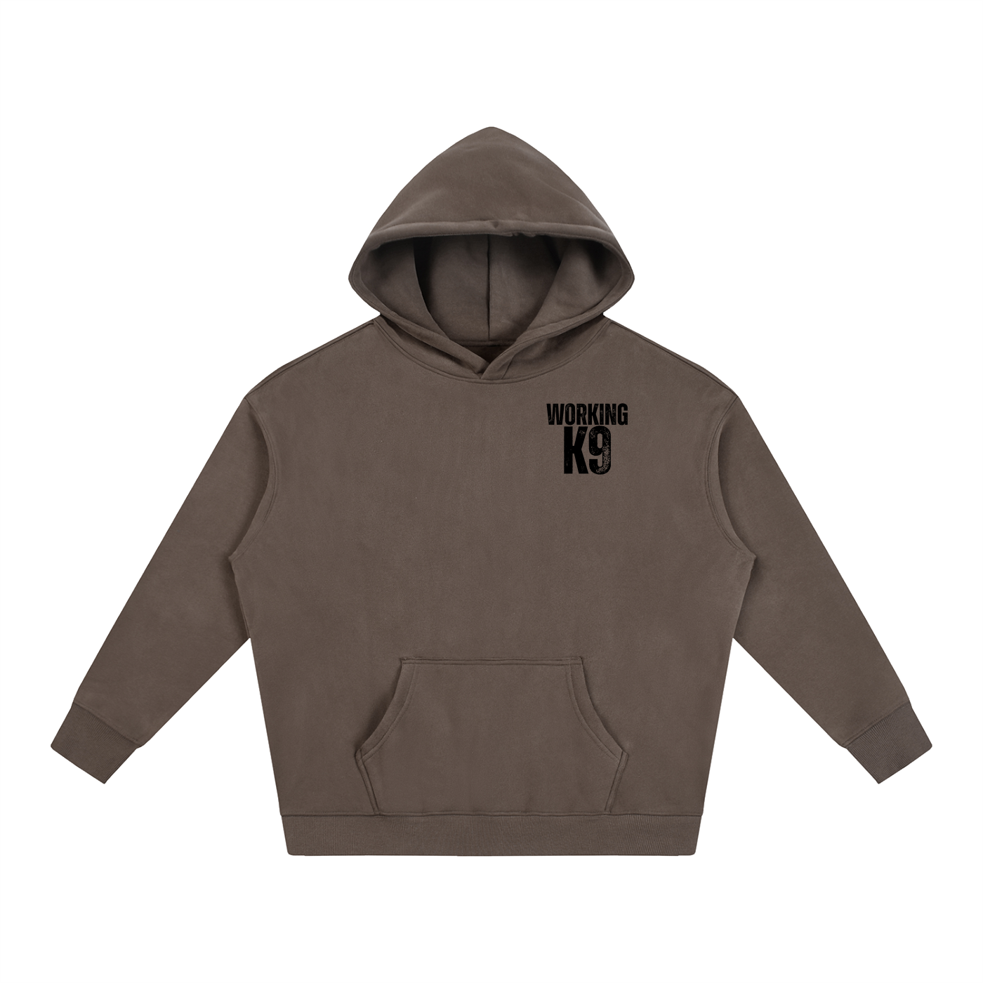 Working K9 Oversize Fleeced Hoodie Black Text