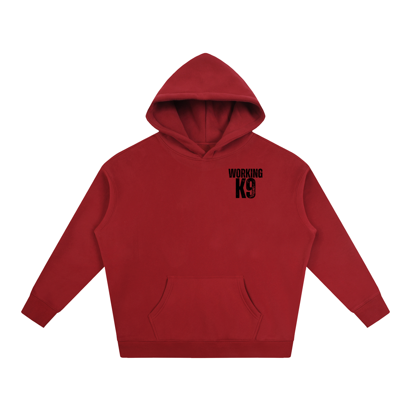 Working K9 Oversize Fleeced Hoodie Black Text