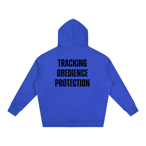 IGP 3 Phase Oversize Fleeced Hoodie Black Text