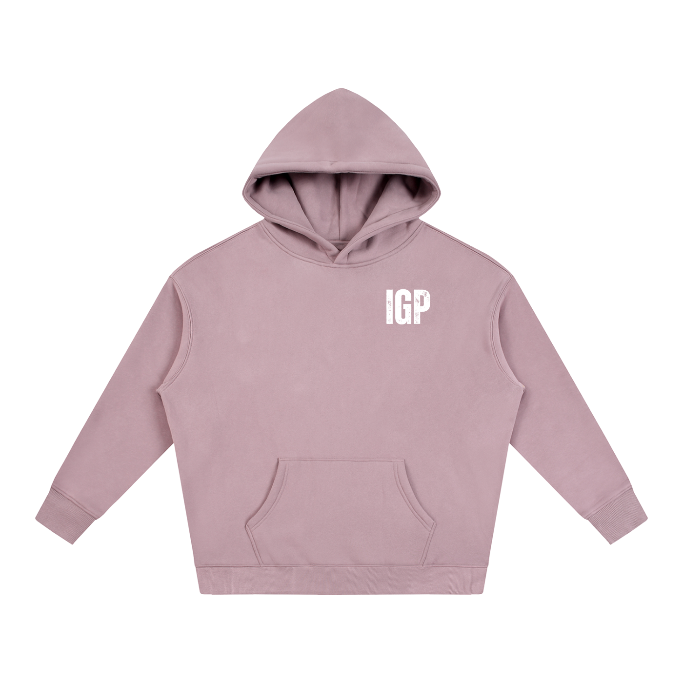 IGP 3 Phase Oversize Fleeced Hoodie White Text
