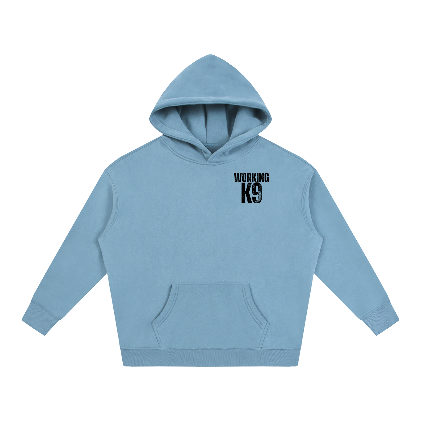 Working K9 Oversize Fleeced Hoodie Black Text