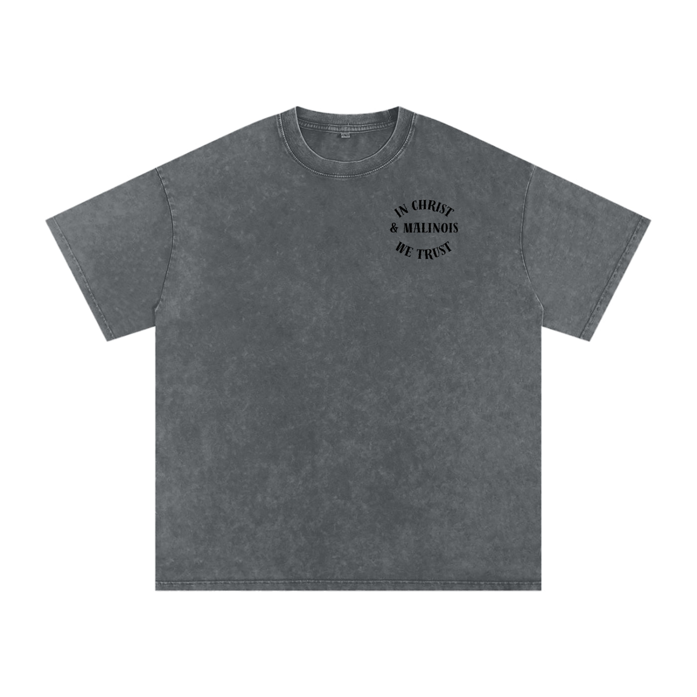 In Christ & Malinois We Trust Snow Washed Oversized Cotton T-Shirt