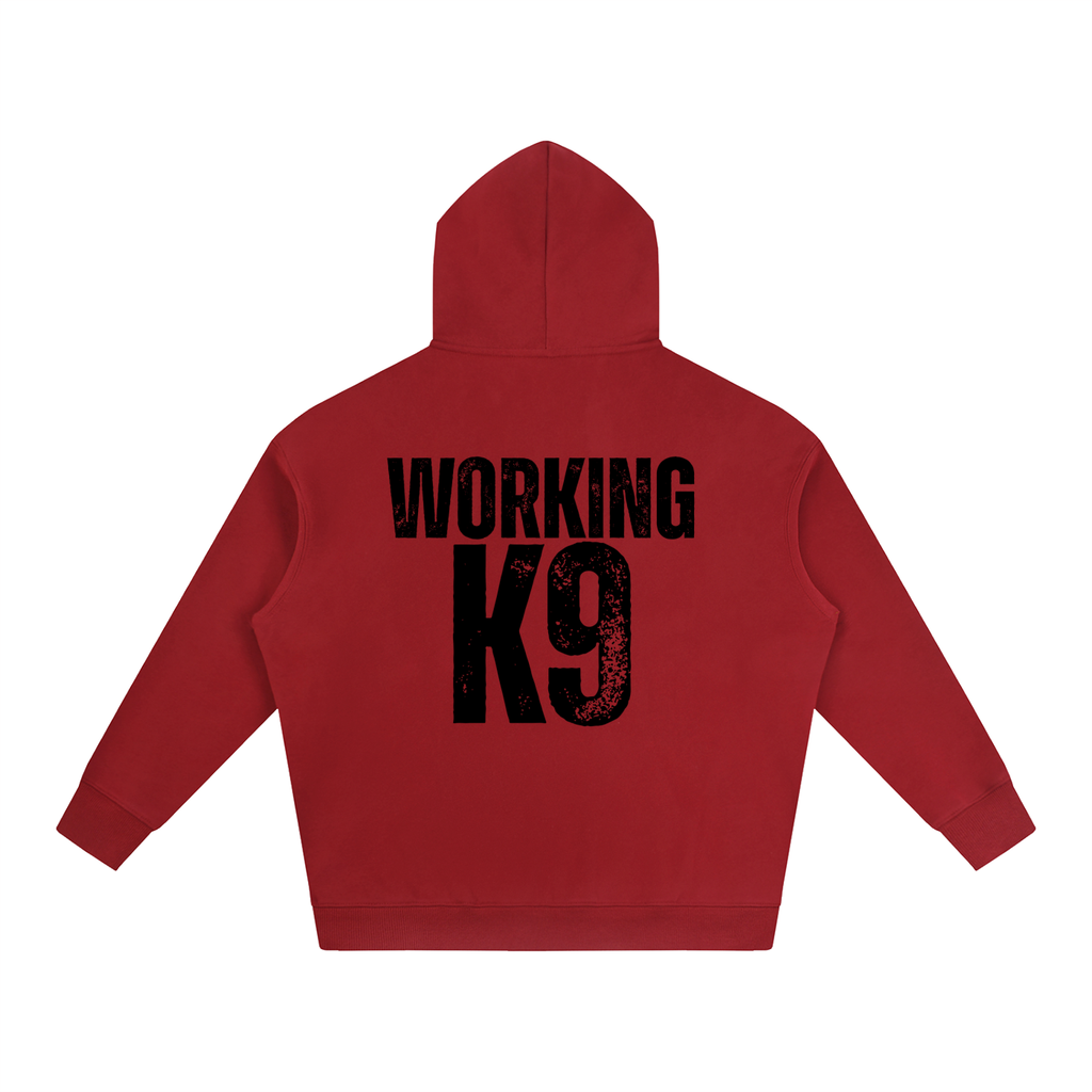 Working K9 Oversize Fleeced Hoodie Black Text
