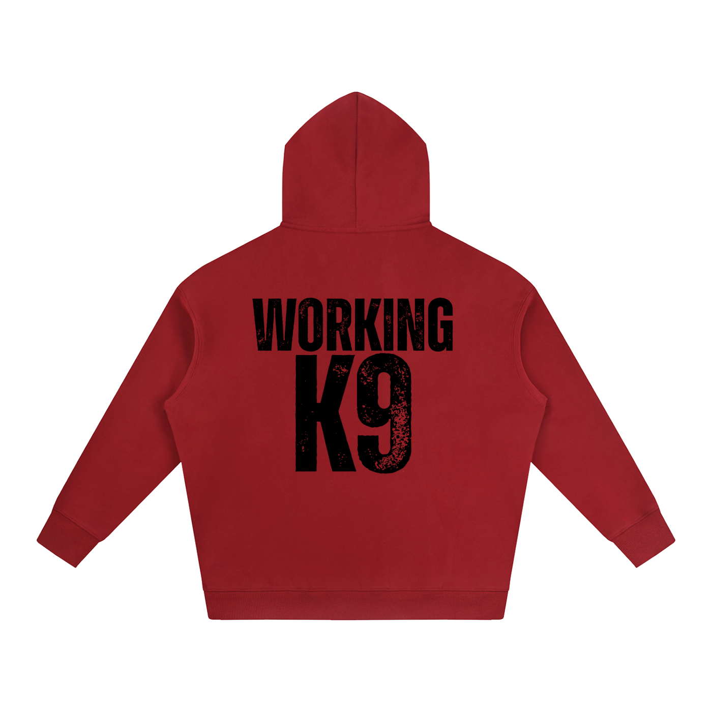 Working K9 Oversize Fleeced Hoodie Black Text
