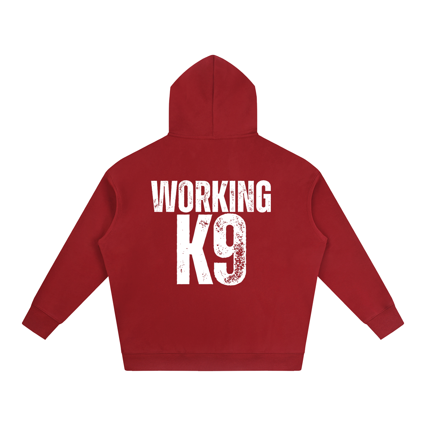 Working K9 Oversize Fleeced Hoodie White Text