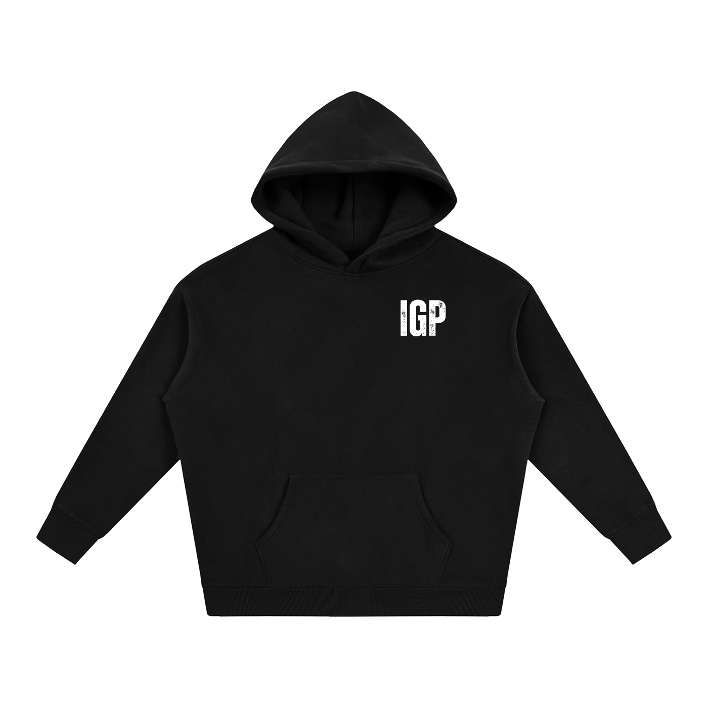 IGP 3 Phase Oversize Fleeced Hoodie White Text