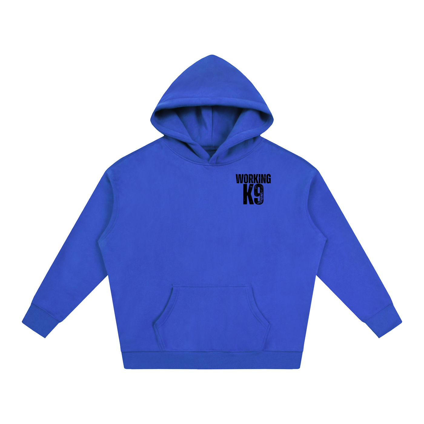 Working K9 Oversize Fleeced Hoodie Black Text
