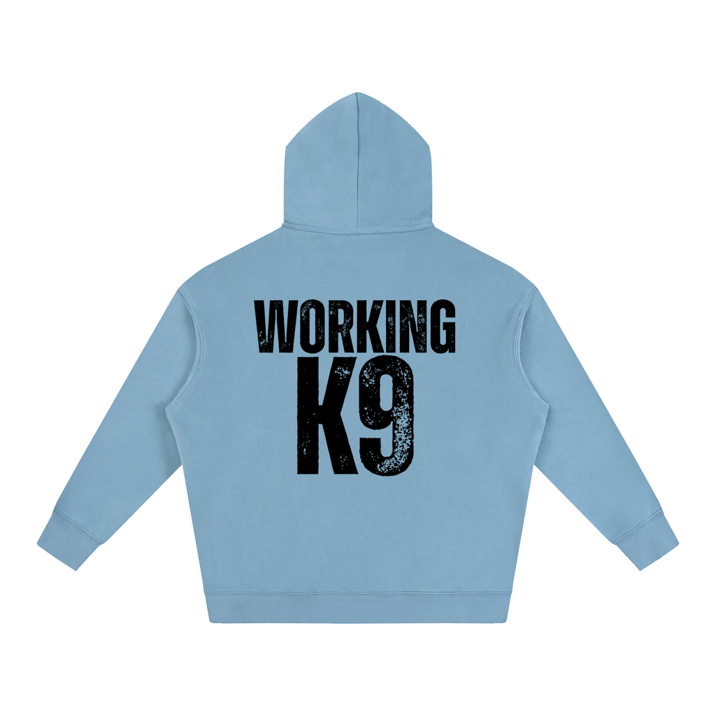 Working K9 Oversize Fleeced Hoodie Black Text