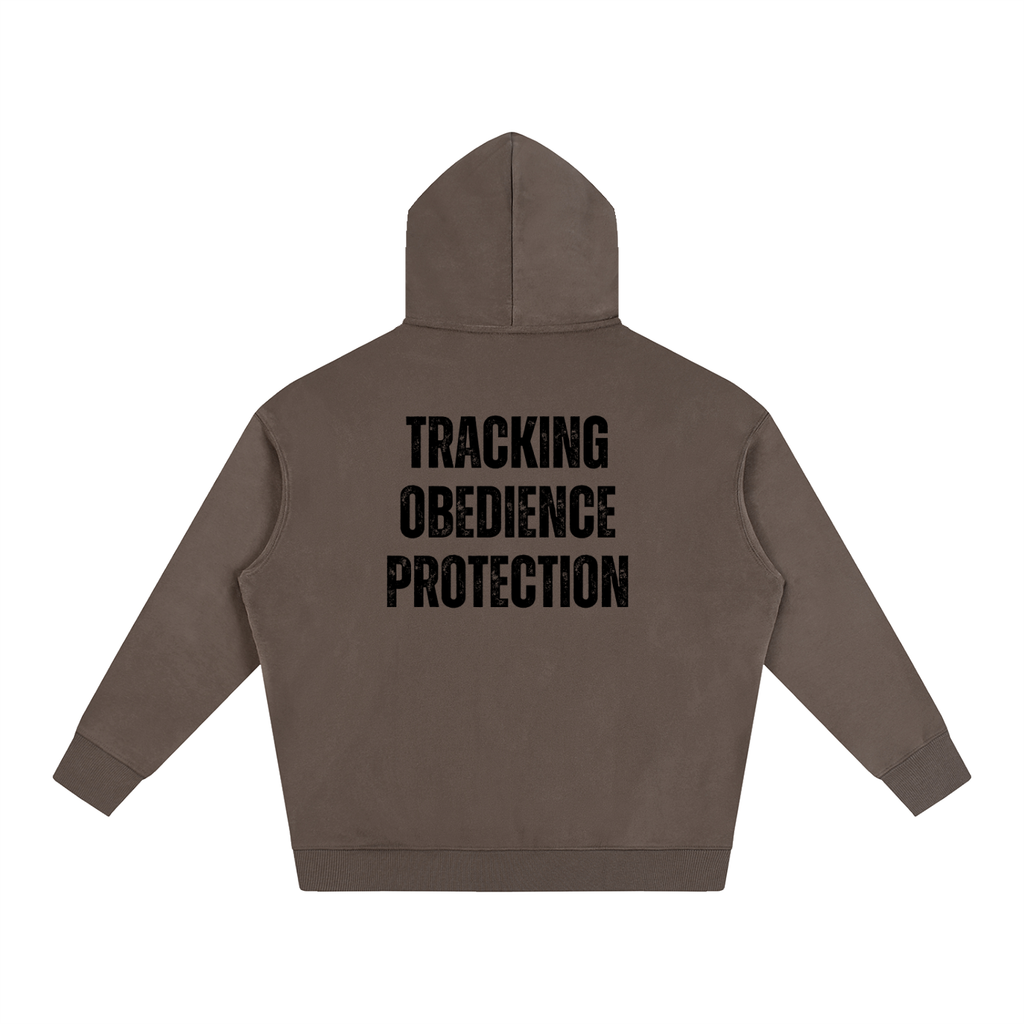 IGP 3 Phase Oversize Fleeced Hoodie Black Text