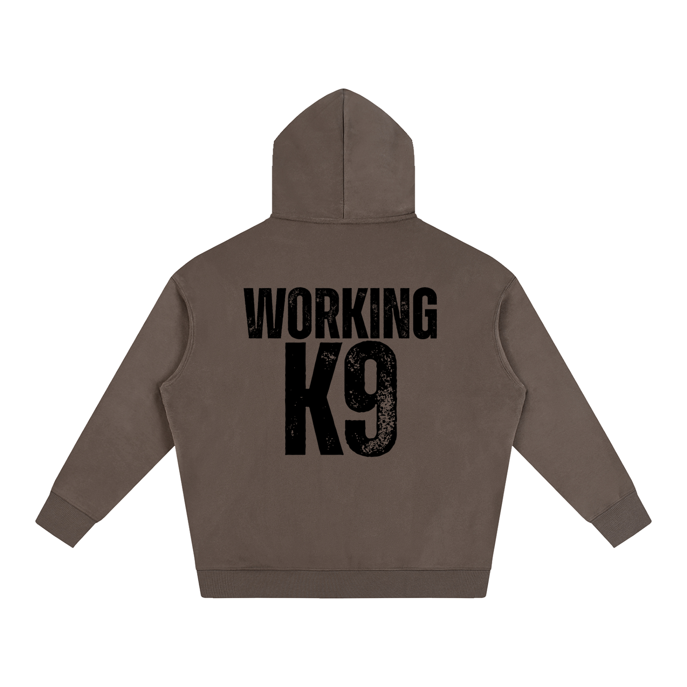 Working K9 Oversize Fleeced Hoodie Black Text