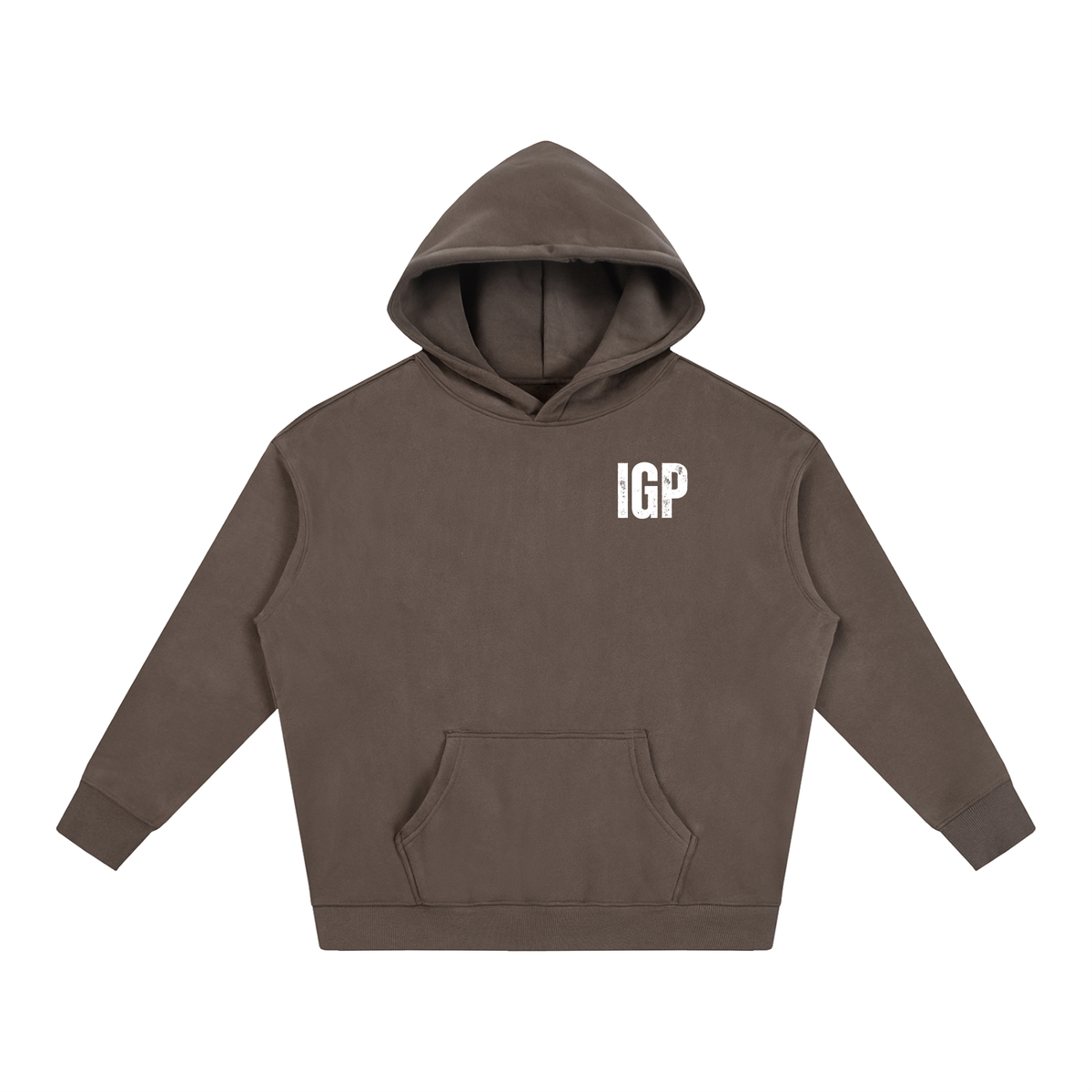IGP 3 Phase Oversize Fleeced Hoodie White Text