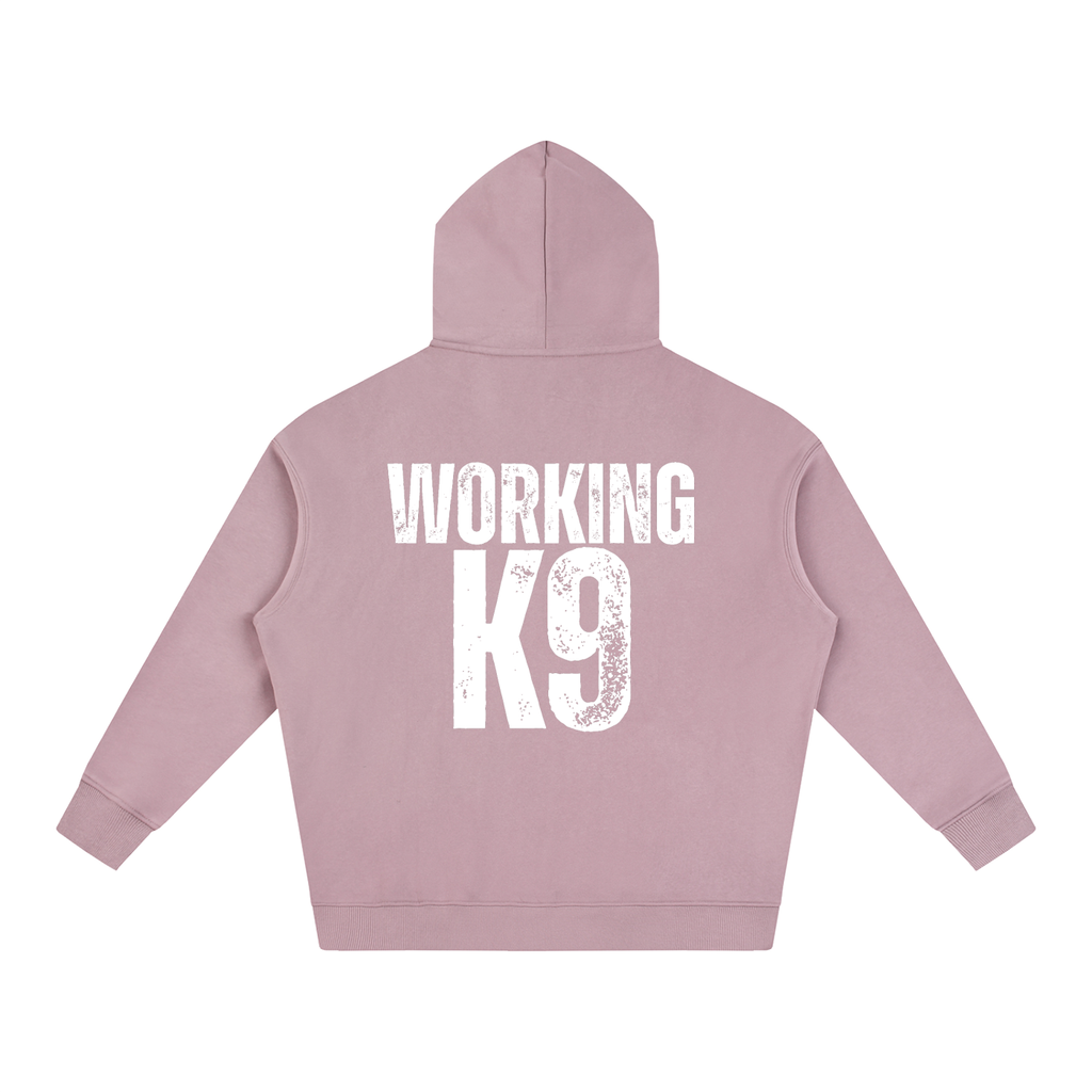 Working K9 Oversize Fleeced Hoodie White Text