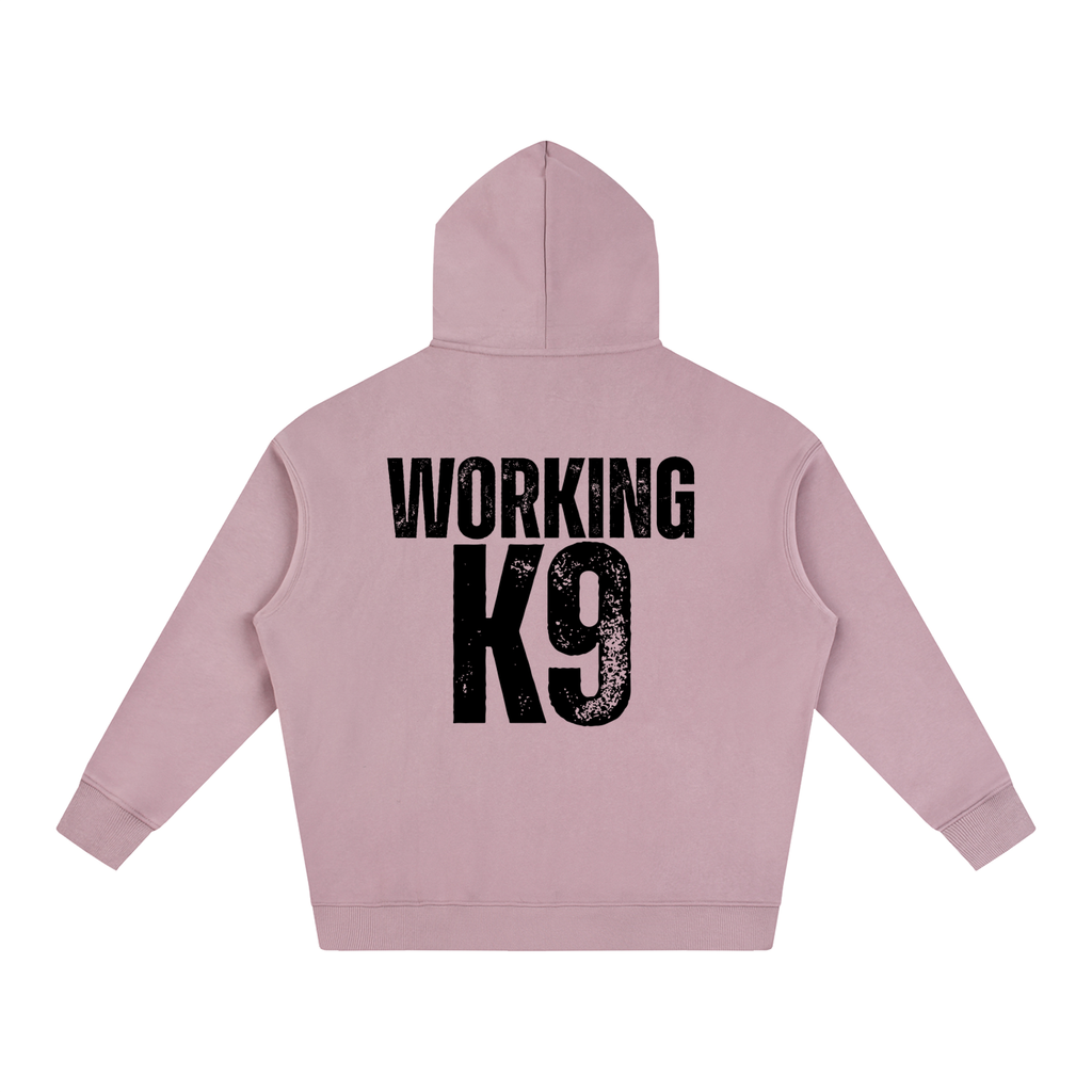 Working K9 Oversize Fleeced Hoodie Black Text
