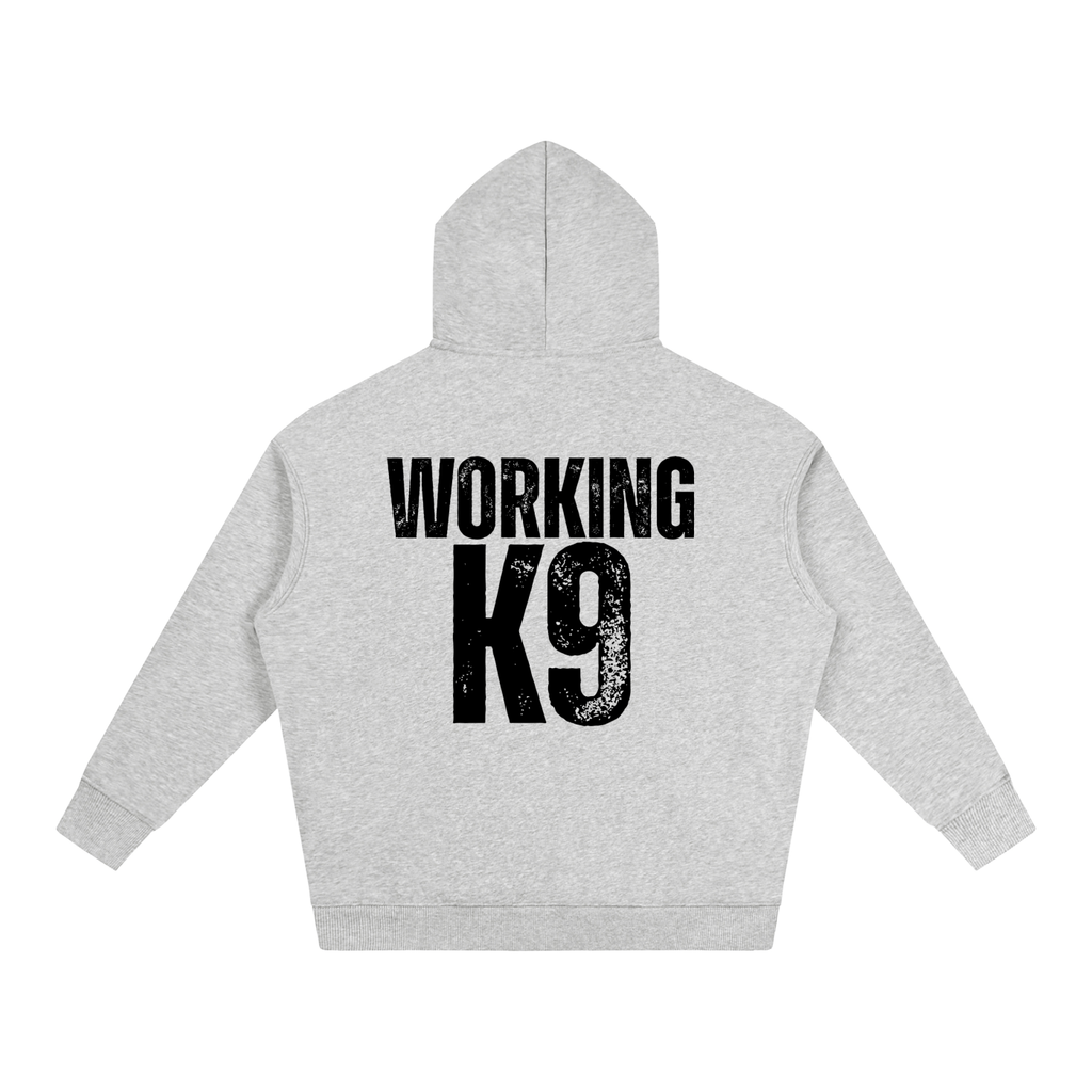 Working K9 Oversize Fleeced Hoodie Black Text