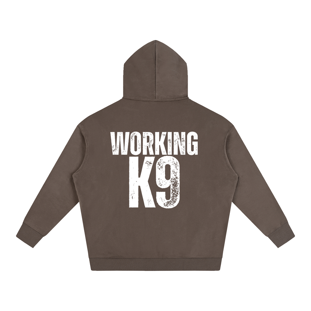 Working K9 Oversize Fleeced Hoodie White Text