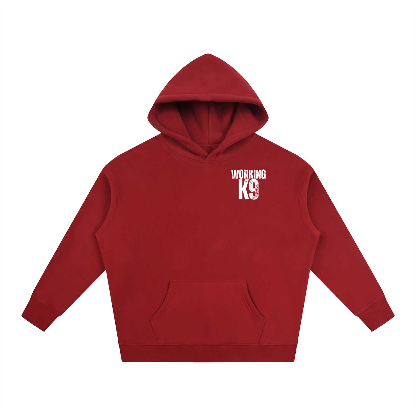 Working K9 Oversize Fleeced Hoodie White Text