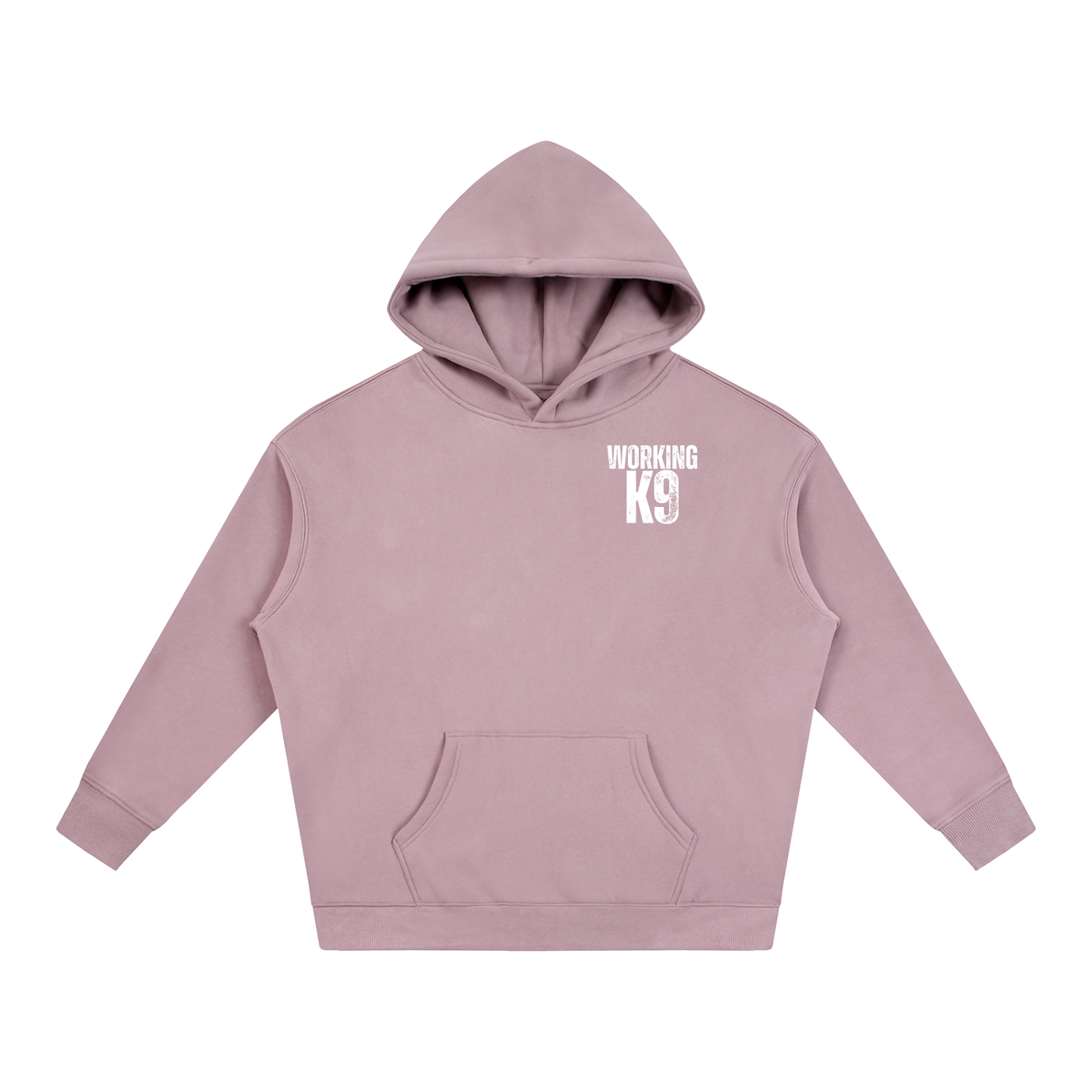 Working K9 Oversize Fleeced Hoodie White Text
