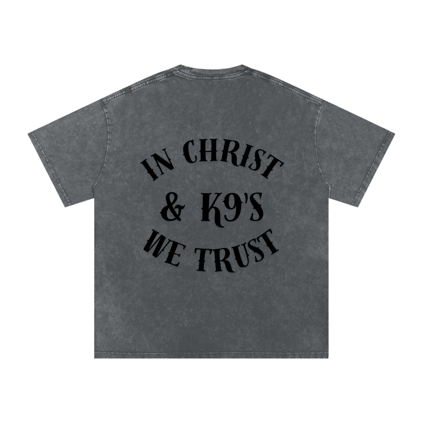 In Christ & K9's We Trust Snow Washed Oversized Cotton T-Shirt