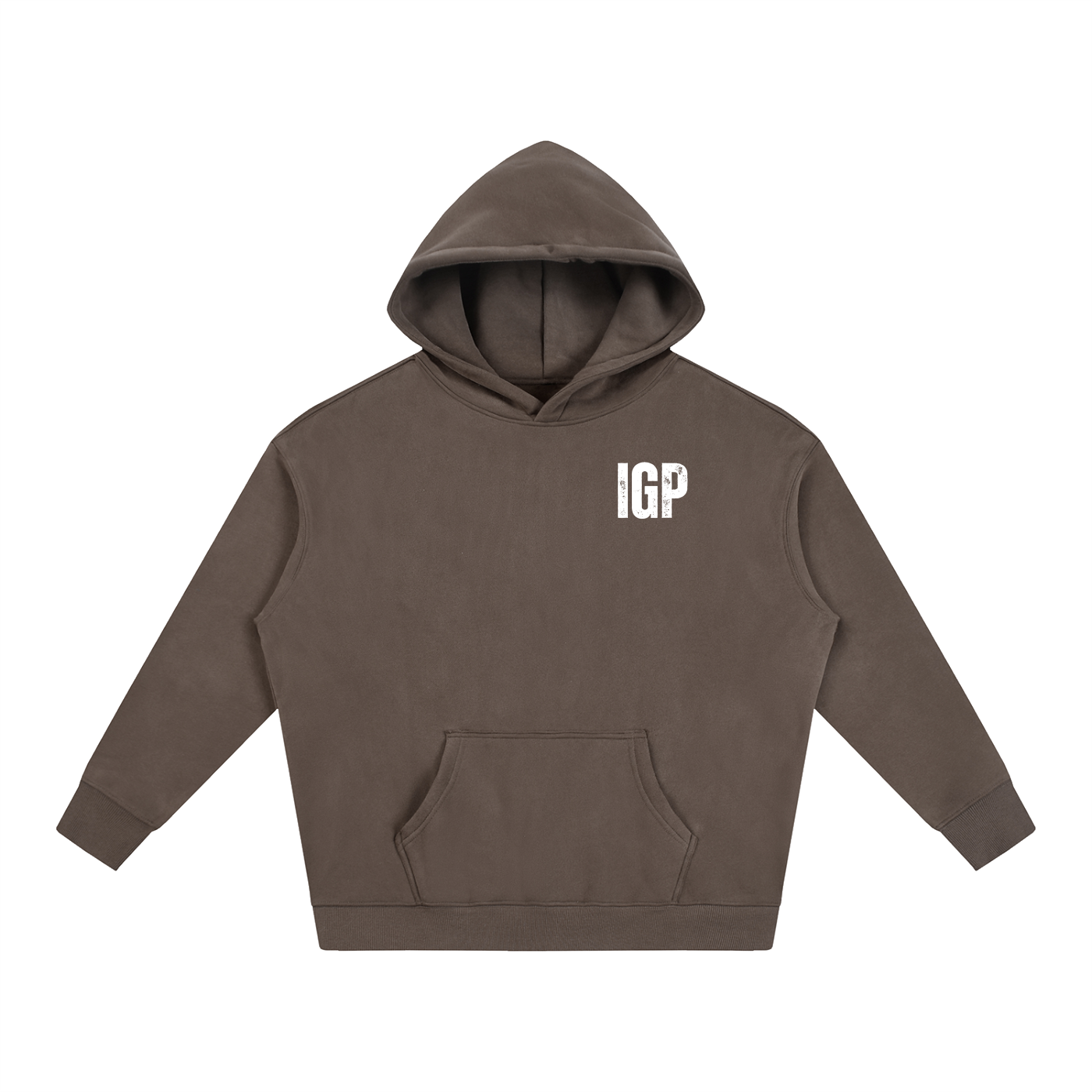 IGP 3 Phase Oversize Fleeced Hoodie White Text
