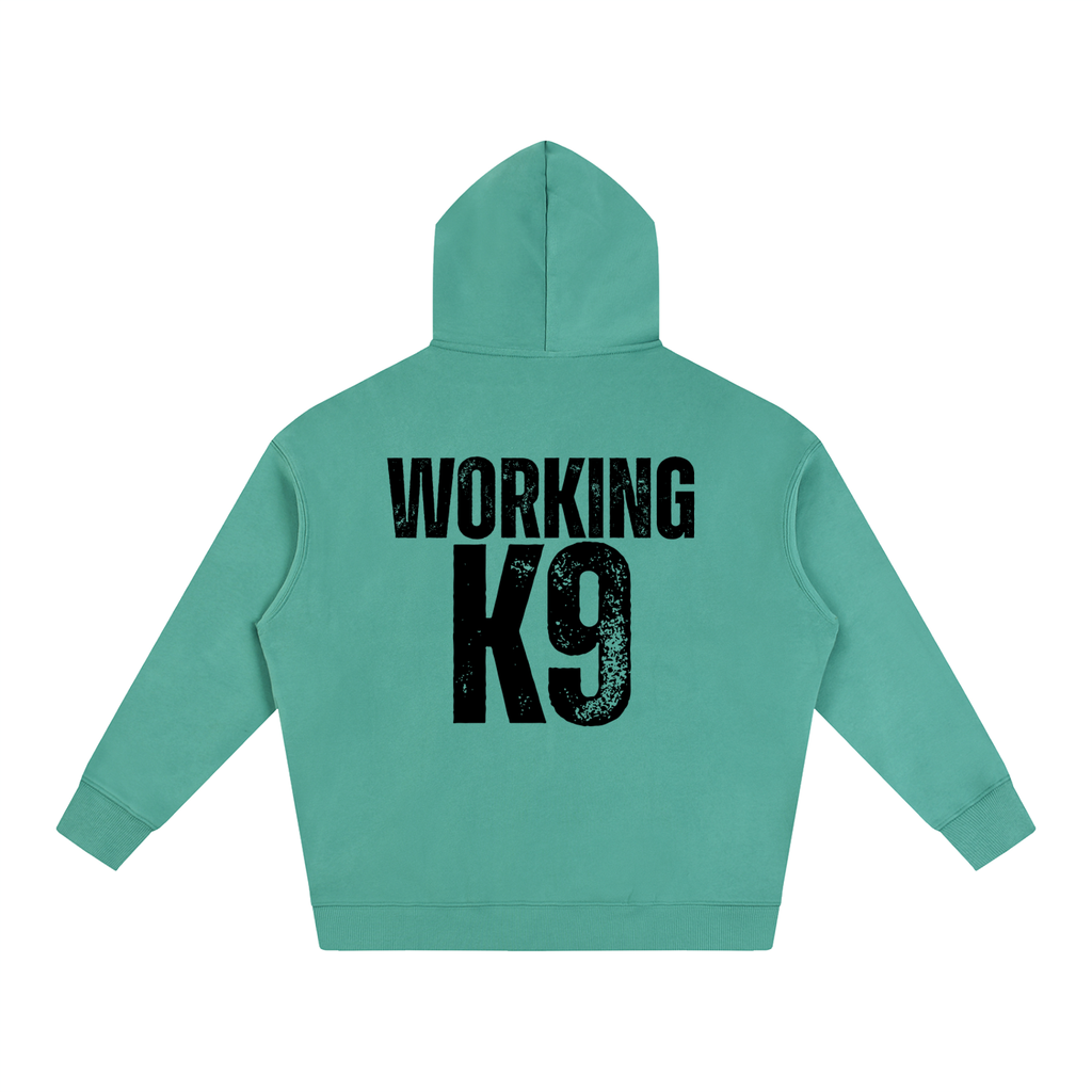 Working K9 Oversize Fleeced Hoodie Black Text