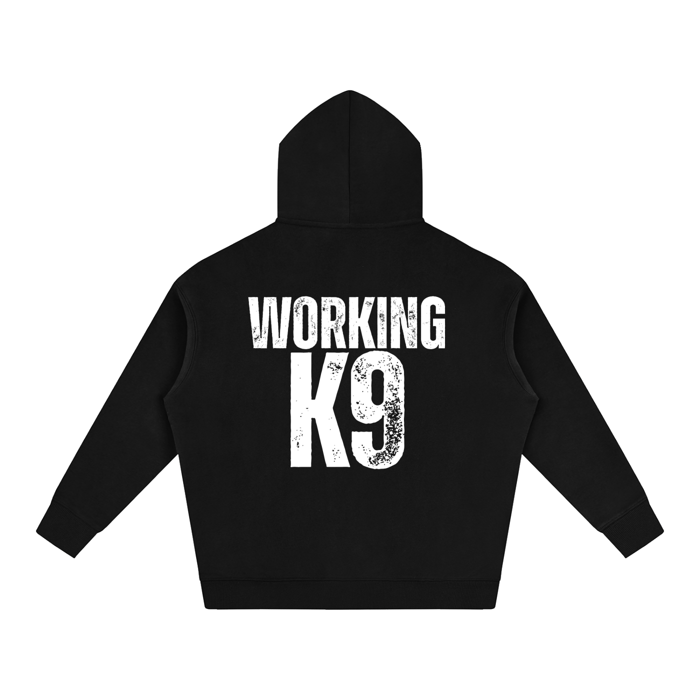 Working K9 Oversize Fleeced Hoodie White Text