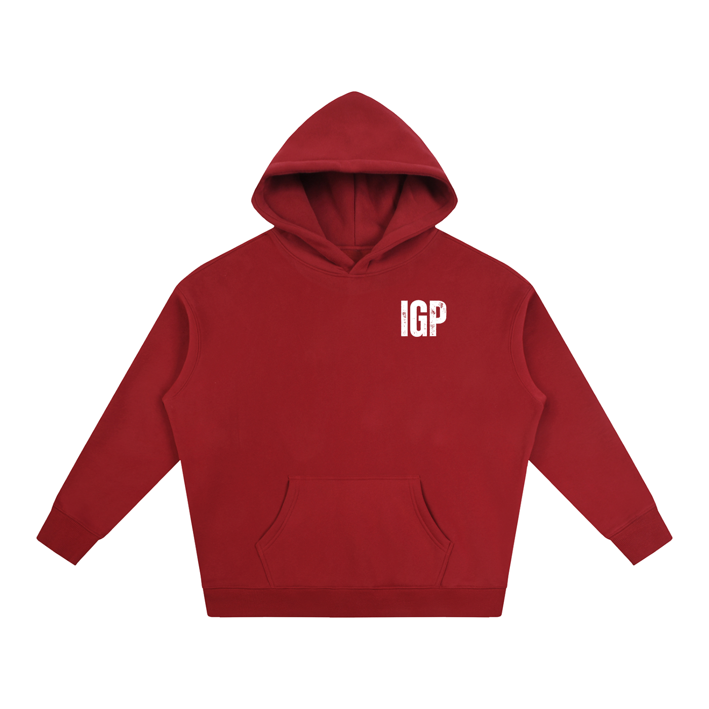 IGP 3 Phase Oversize Fleeced Hoodie White Text