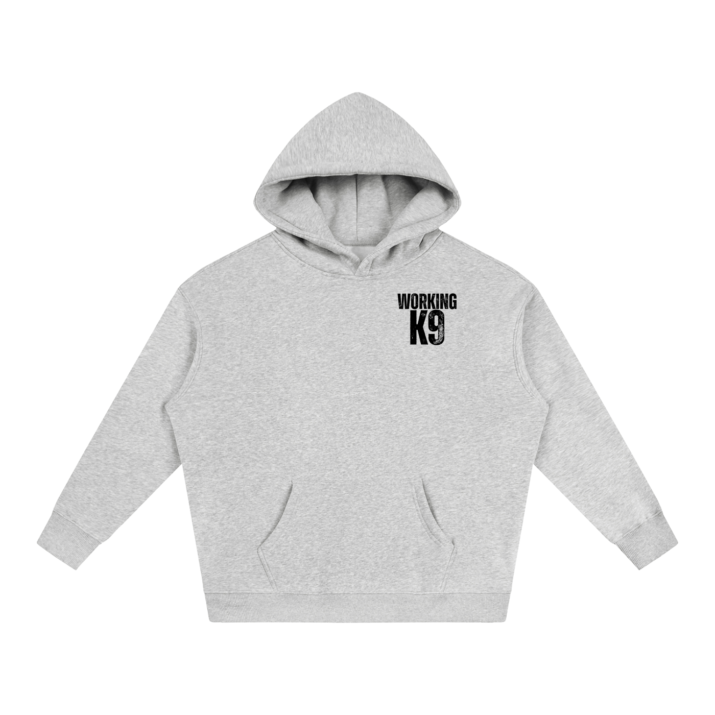 Working K9 Oversize Fleeced Hoodie Black Text
