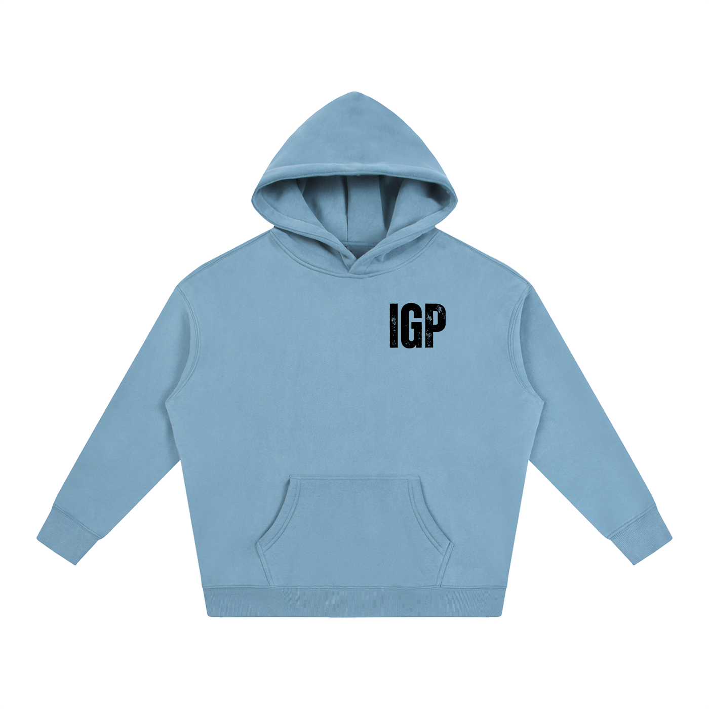 IGP 3 Phase Oversize Fleeced Hoodie Black Text